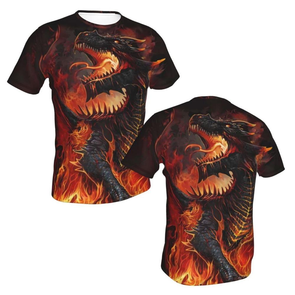 Fierce Animal Pattern 3D Digital Printing Men's Street Round Neck Short Sleeved T-shirt