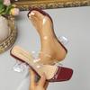 Large Size Chunky Platform High-heeled Flip-flops for Women, New Style Square Toe Slip-on Shoes Devotion