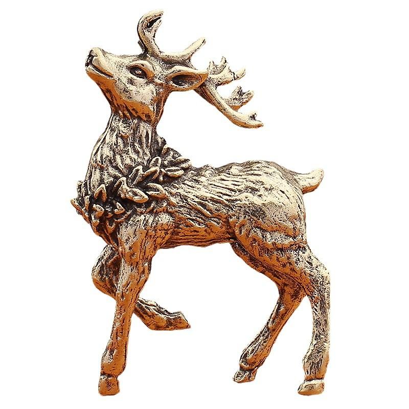 Brass Pair of Sika Deer Ornaments Home Office Decorations Christmas A Deer Forward Small Gift Crafts