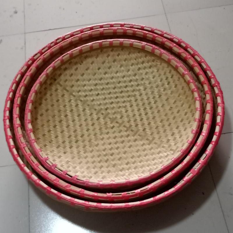 Large Handmade Bamboo Winnowing Tray & Deep Sieve Basket for Drying & Tea Leaves