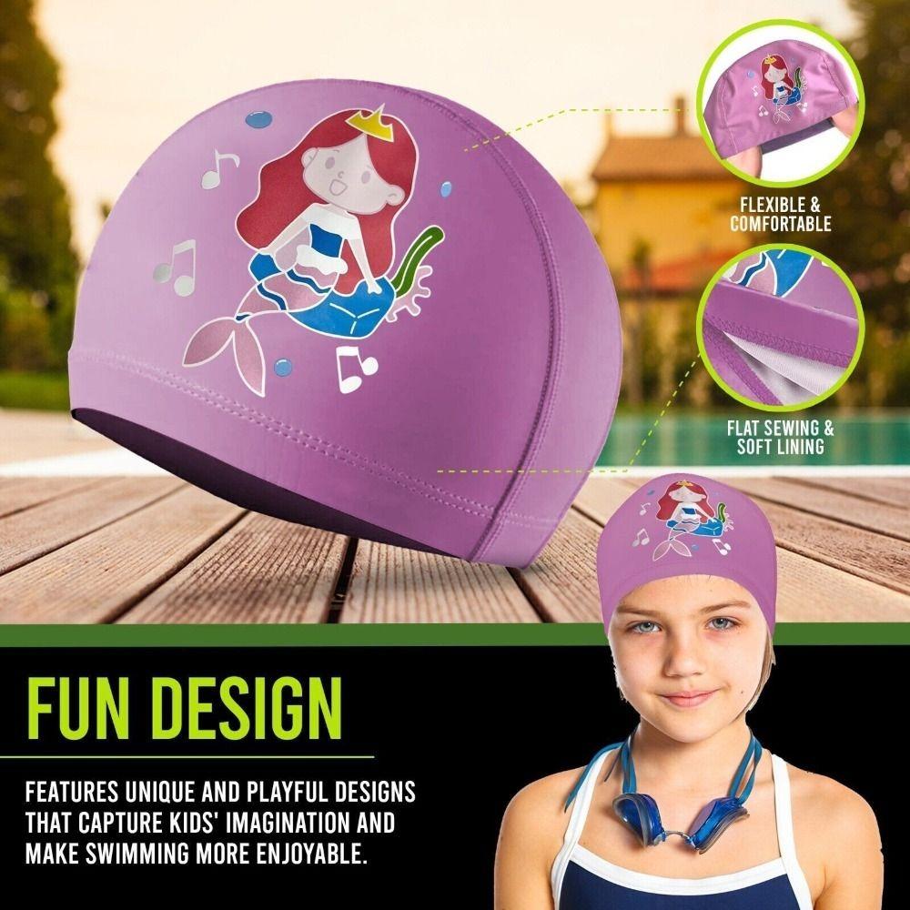 Silicone Durable Kids Swimming Cap Waterproof Swimsuit Pool Bathing Hats  Children