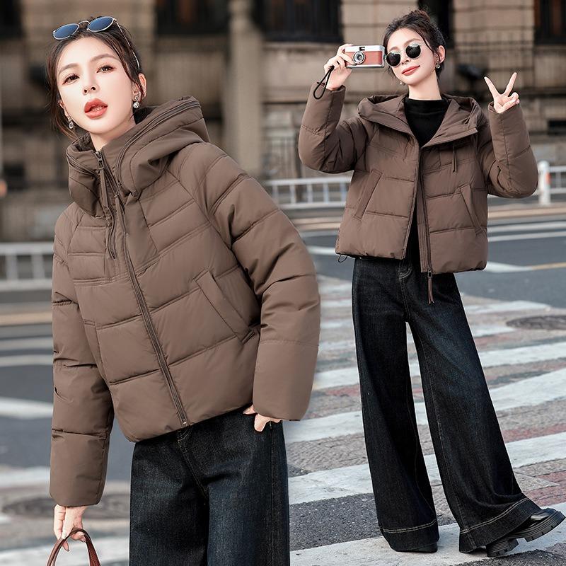 Down Cotton Clothes Women's Short Short Men's New Fashion Hooded Thickened Bread Clothes Jacket