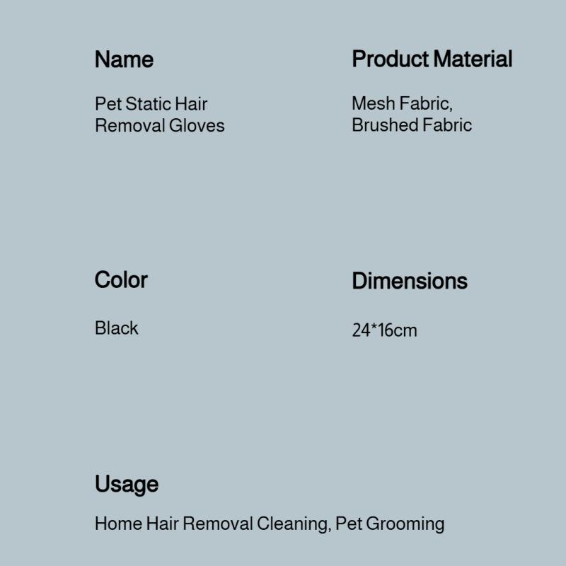 Statisk hårborttagningshandske för husdjur, tvåvägsborste, klibbigt hår-artefakt, handskar för rengöring av katthår