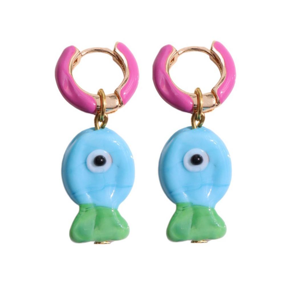 Starfish Charms Ear Buckle Lip Hoop Earrings Simple Enamel Fish Earrings  Party