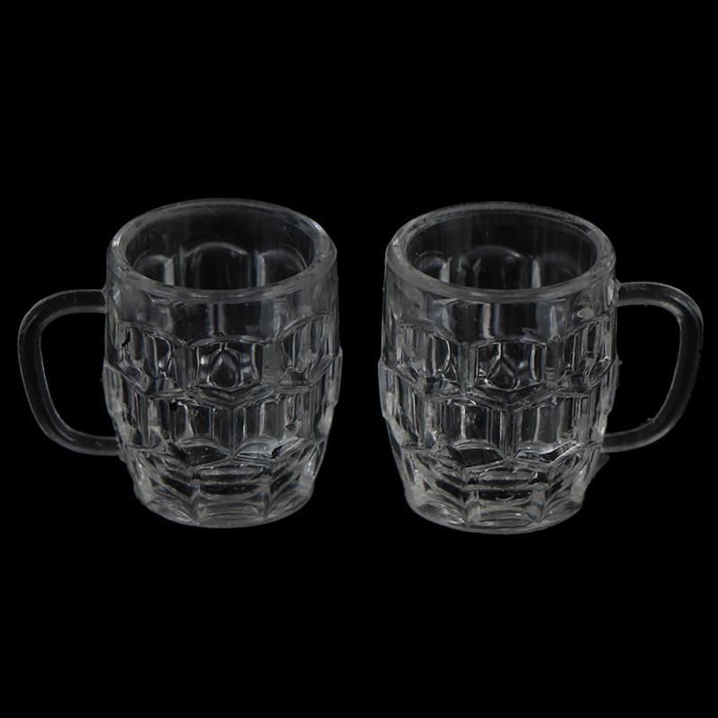 2Pcs 1:12 Dollhouse Mini Resin Wine Glass Simulation Drink Cup Model Toys