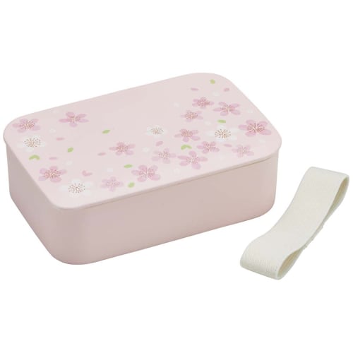 Skater (NLP5-A) Lacquered Single-Tier Lunch Box, 500ml, with Inner and Belt, Cherry Blossom Pink, Made In Japan