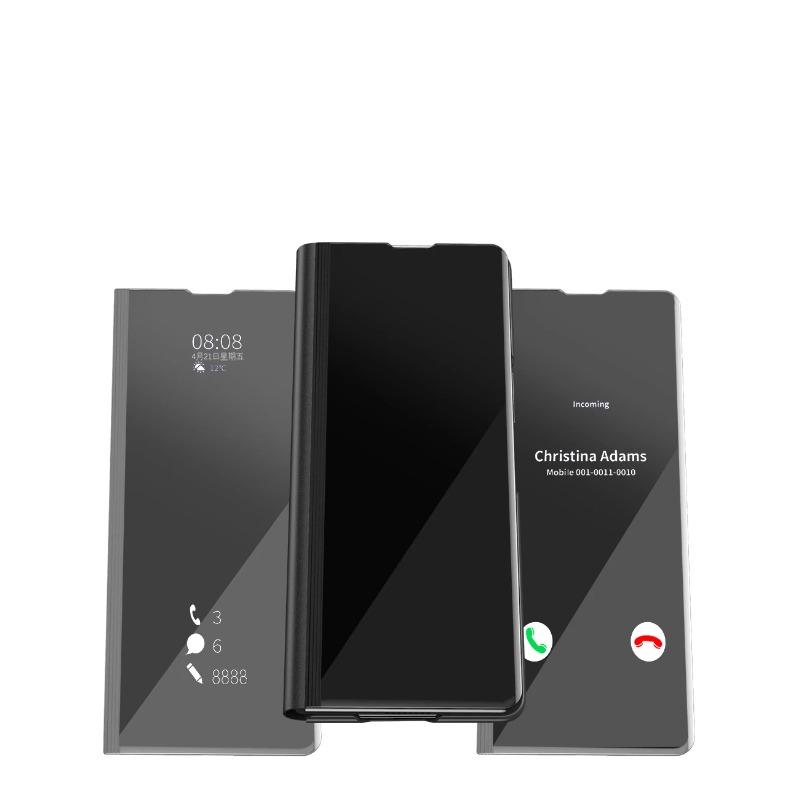 Luxus vertikaler Spiegelständer Klare Schutz-Smart-Hülle für Samsung Galaxy Z Fold 7 6 5 4 3 Schlanke stoßfeste Kunststoff-Handyhülle