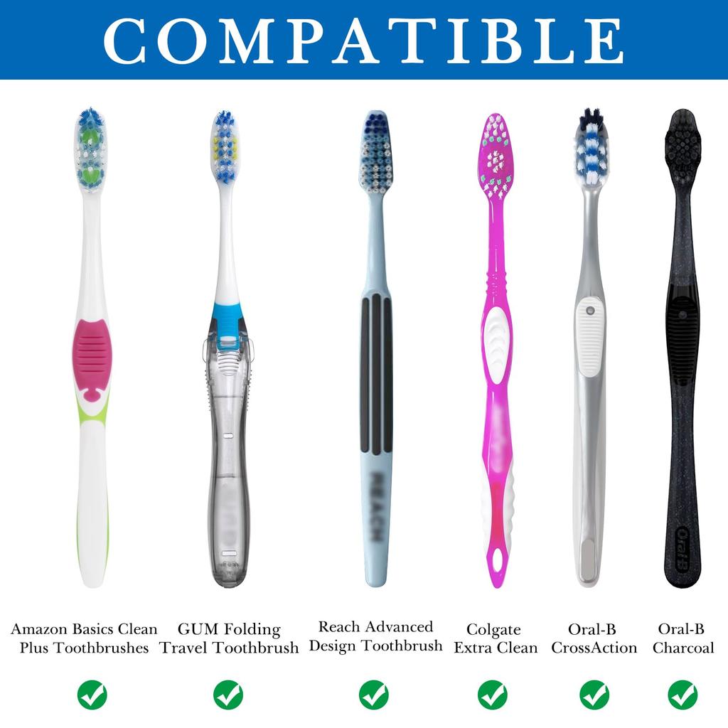 Linkidea Countertop Toothbrush Holder for Stainless Steel Stand for Manual Toothbrushes and Compatible with Colgate ExtraClean and CrossAction Shower,