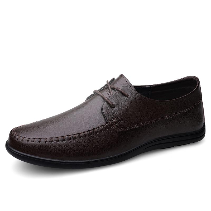 Newest 2022 Fashion Men'S Shoes Casual Split Leather Oxford Shoes Men Flats High Quality Man Soft Comfortable Loafers Black Brown
