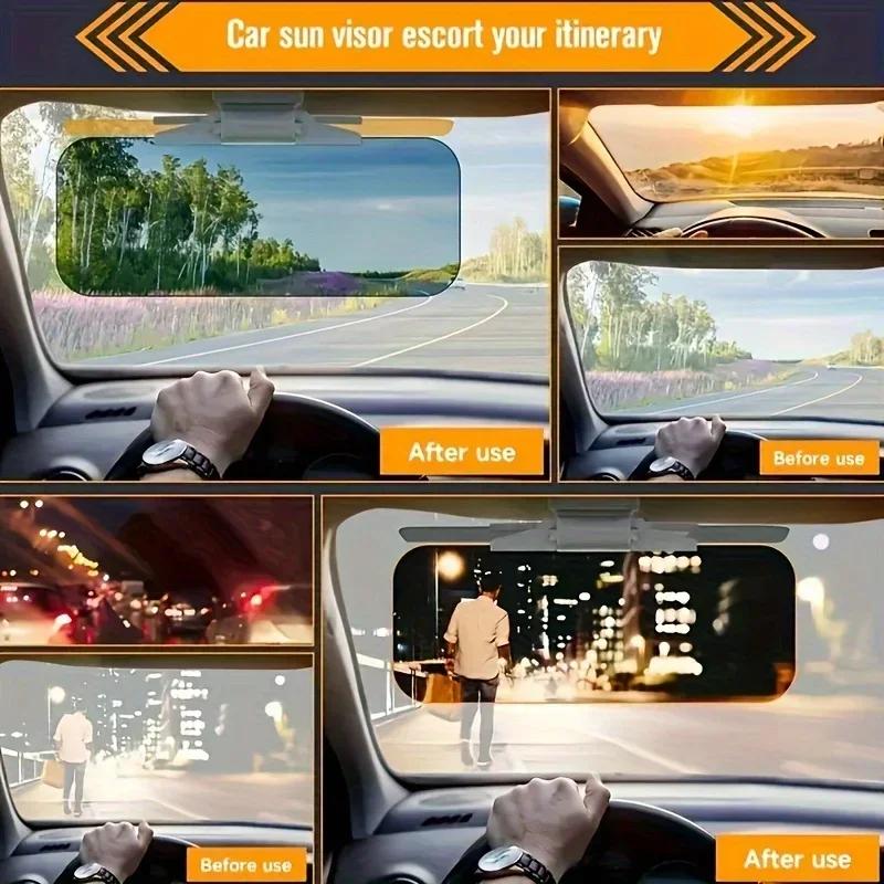 Car Sun Visor Goggle Night Vision Driving HD Anti Sunlight Dazzling Day Mirror UV Fold Flip Down Clear View Interior Mirrors Ama
