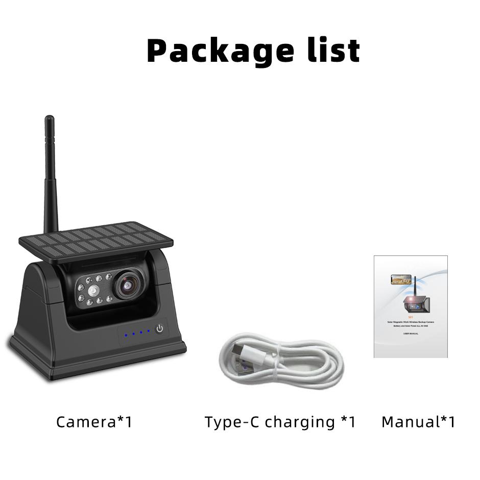 

QXNY WiFi Solar Wireless Rear View Backup Camera IR Night Vision Waterproof Strong Magnet Base for RV Truck Car Lorry Camper Van