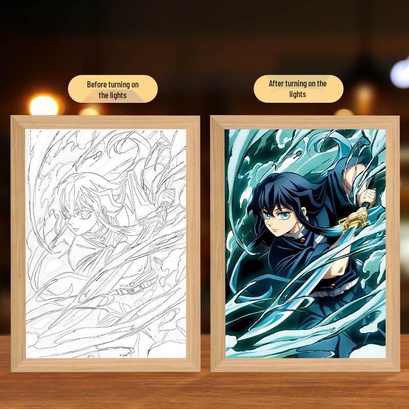 Demon Slayer Anime Series Light Painting Night Light - Creative Ornaments