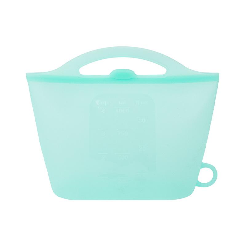 Силиконовый многоразовый пакет для продуктов контейнер для заморозки продуктов термостойкий герметичный пакеты для сохранения свежести пакеты для фасовки пакеты для запайки 1000ml мятный зеленый 933₽