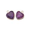 2pcs/lot Natural Emperor Stone Pendant Classic Heart Metal Frame Charms Necklace Accessories For Women Gift Diy Jewelry Finding