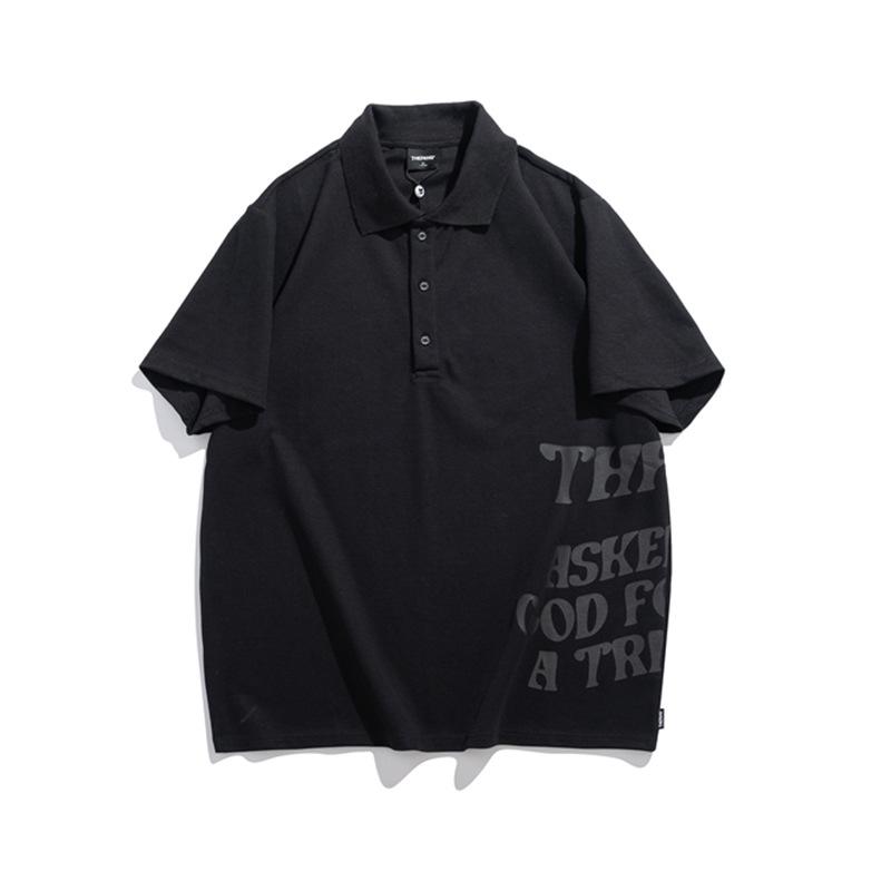 

Модная мужская рубашка поло свободного кроя с принтом букв, дышащая, влагоотводящая - Устойчивая к сминанию повседневная спортивная рубашка с коротким рукавом и отложным воротником 8XL чёрный