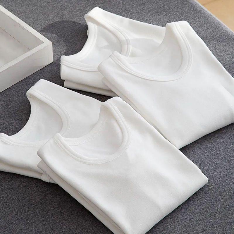 Детский топ с длинными рукавами из чистого хлопка — стиль весна-осень, цвет белый, размеры для девочек и мальчиков, от маленького до среднего.