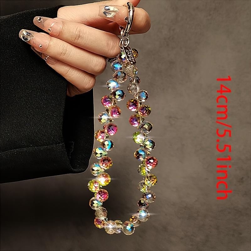 

Браслет из искусственного хрусталя с коротким шнурком и зажимом, многофункциональный брелок для мобильного телефона, модный и уникальный стиль