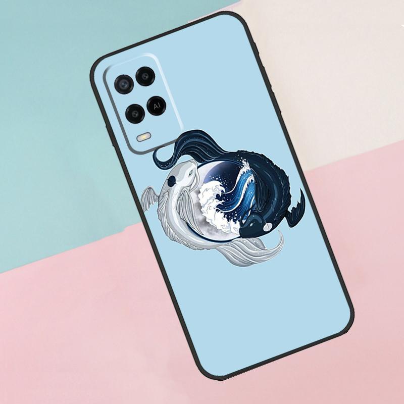 Koi Fish Yin Yang Art For Oppo A18 A38 A78 A98 A96 A58 A17 A77 A80 A40 A60 A16 A76 A74 A94 A54 A15 A57S Phone Case