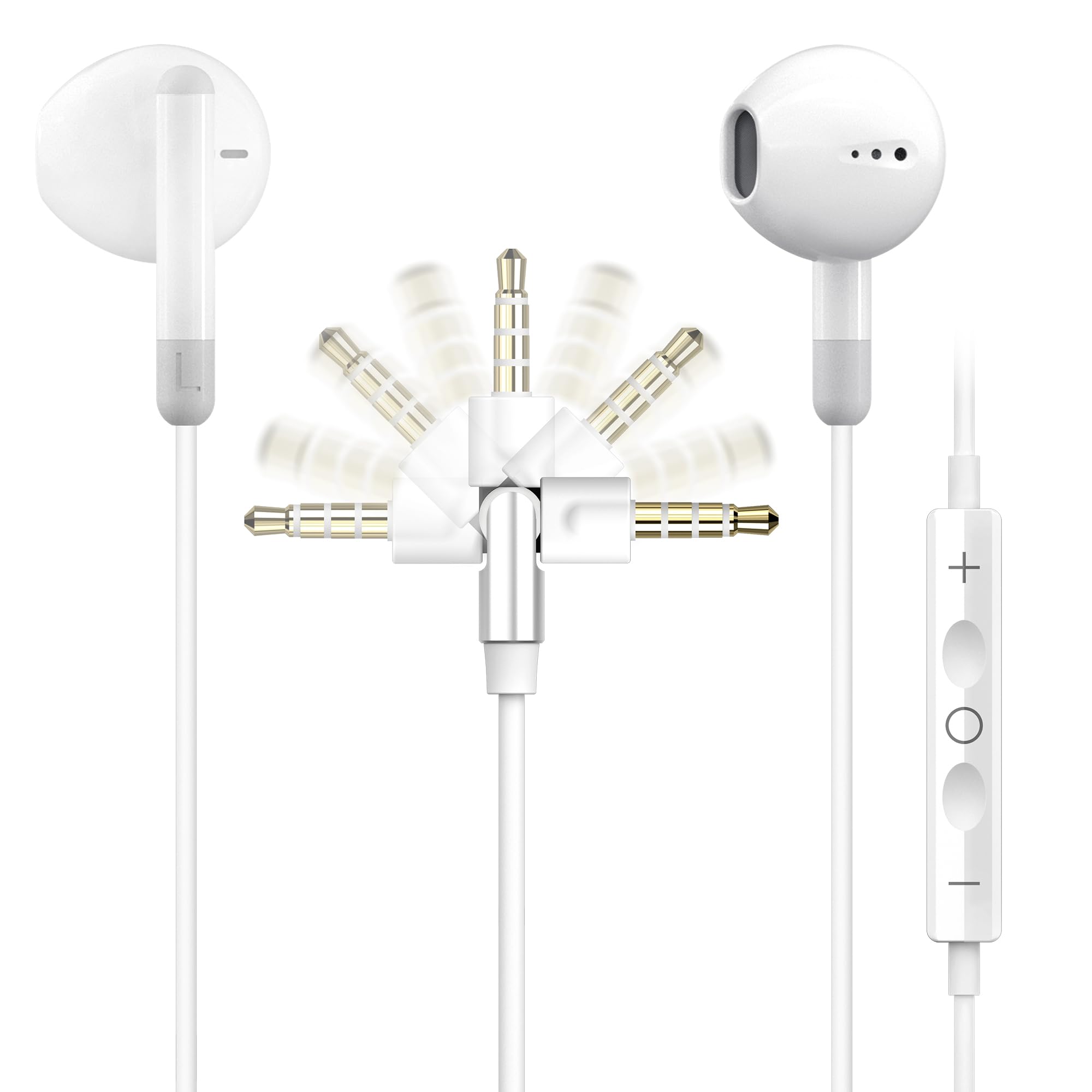 

Smart Swing Wired Earphones with 3.5mm Mic 180-Degree Swing Plug for Preventing Disconnections Supports Calls and Music Includes Mic & Remote