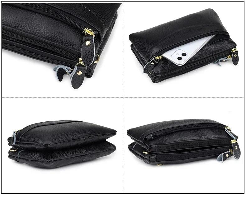 Borsa a tracolla da donna in vera pelle Piccole borse a spalla Borsa a pochette da polso casual Borse a messenger di grande capacità per donna