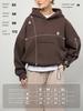 Felpa da donna casual a tinta unita con cappuccio, vestibilità aderente, manica lunga, manica corta, pullover, felpa con cappuccio e tasca