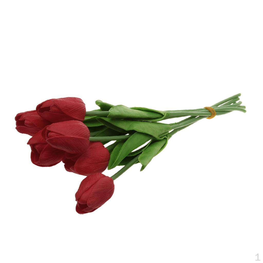 

PU Touch Home Floral Decor Mini Bouquet Artificial Flower Bunch Red