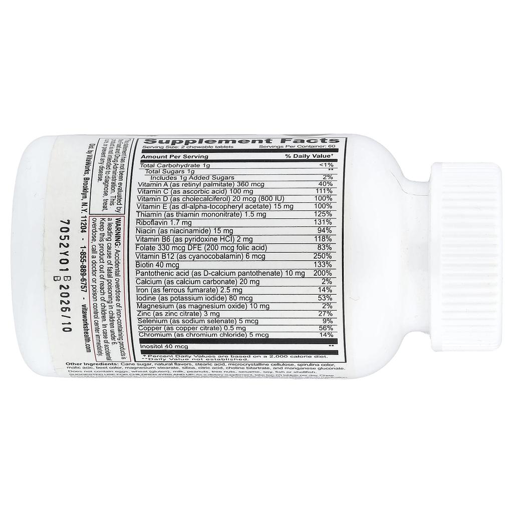 VitaWorks, Children's Multivitamin with Iron, Mixed Fruit, 120 Chewable Tablets