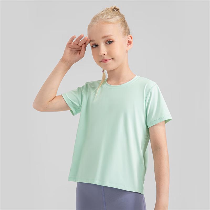 Yudong Girls  30D Fine Yarn Lightweight Breathable Yoga Short Sleeve Top 130