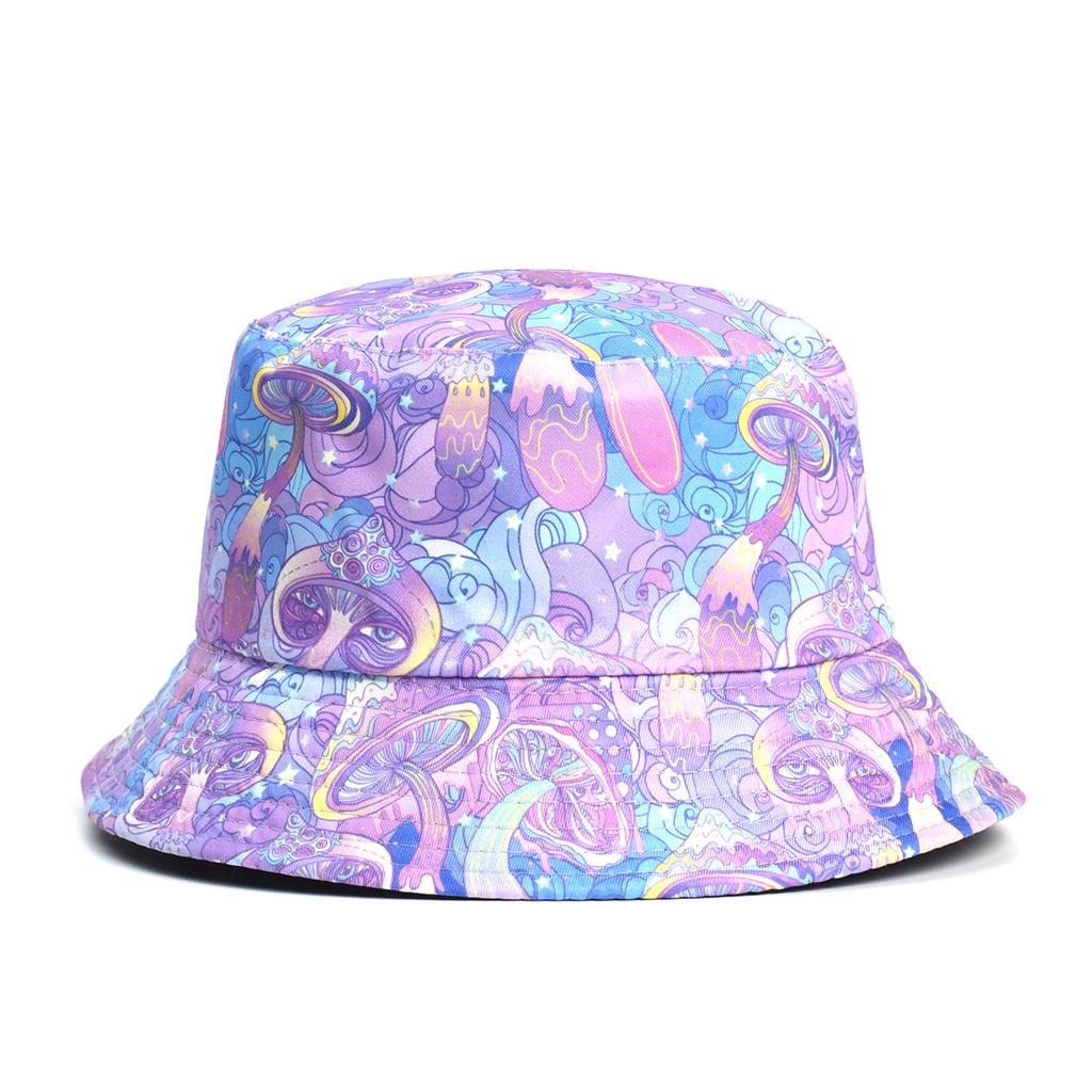 Panama Bucket Hats Animal Letter Print Fisherman Hat Summer Sun Hats For Women Men Reversible Fishing Cap