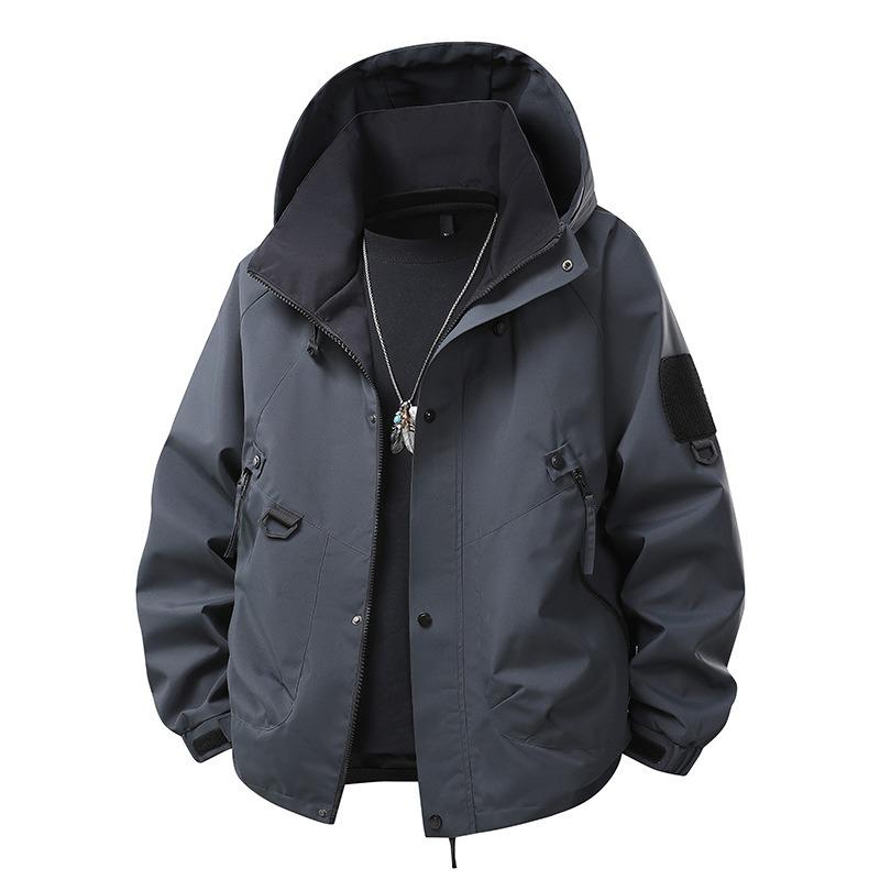 New Casual Jacket Men's Outdoor Tooling Jacket Men's Jacket Single Season Hooded Top
