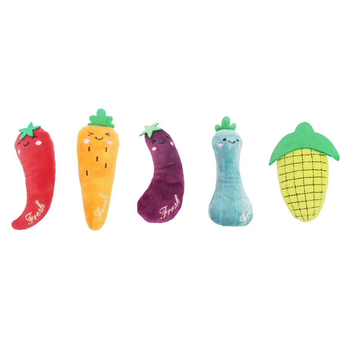 

Dog Teething Soft Plush Cute Farm Theme Funny Teeth Bite Toys Cat Mint Toys Chew Toy Catnip Pillows 5Pcs