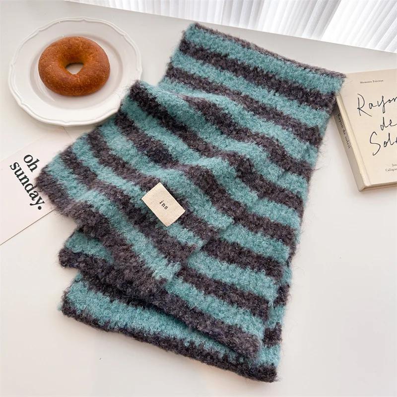 Men Women Wool Scarf Winter Warm Thicken Solid Warmer Cashmere Scarves Fashion Knitted Versatile Shawl Soft Neck Bib Cold Proof