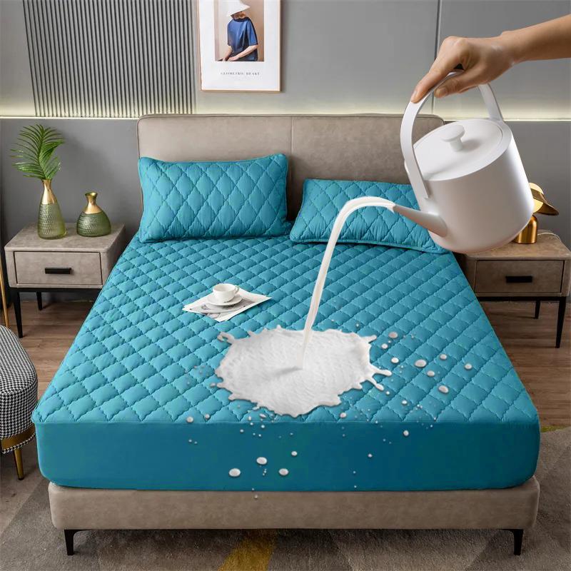 Waterproof Mattress Cover Elastic Matress Protector Double Bed Jacquard Sheet Cover Non-slip Bedspreads For King/Queen Size 1pc