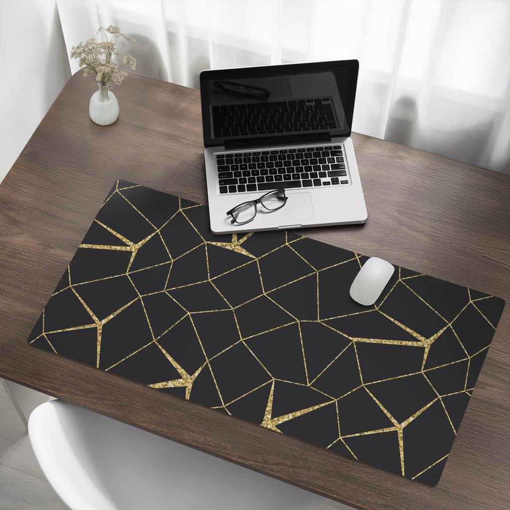 Anti-slip Desk Mat with Geometric Line Pattern 100x50 cm