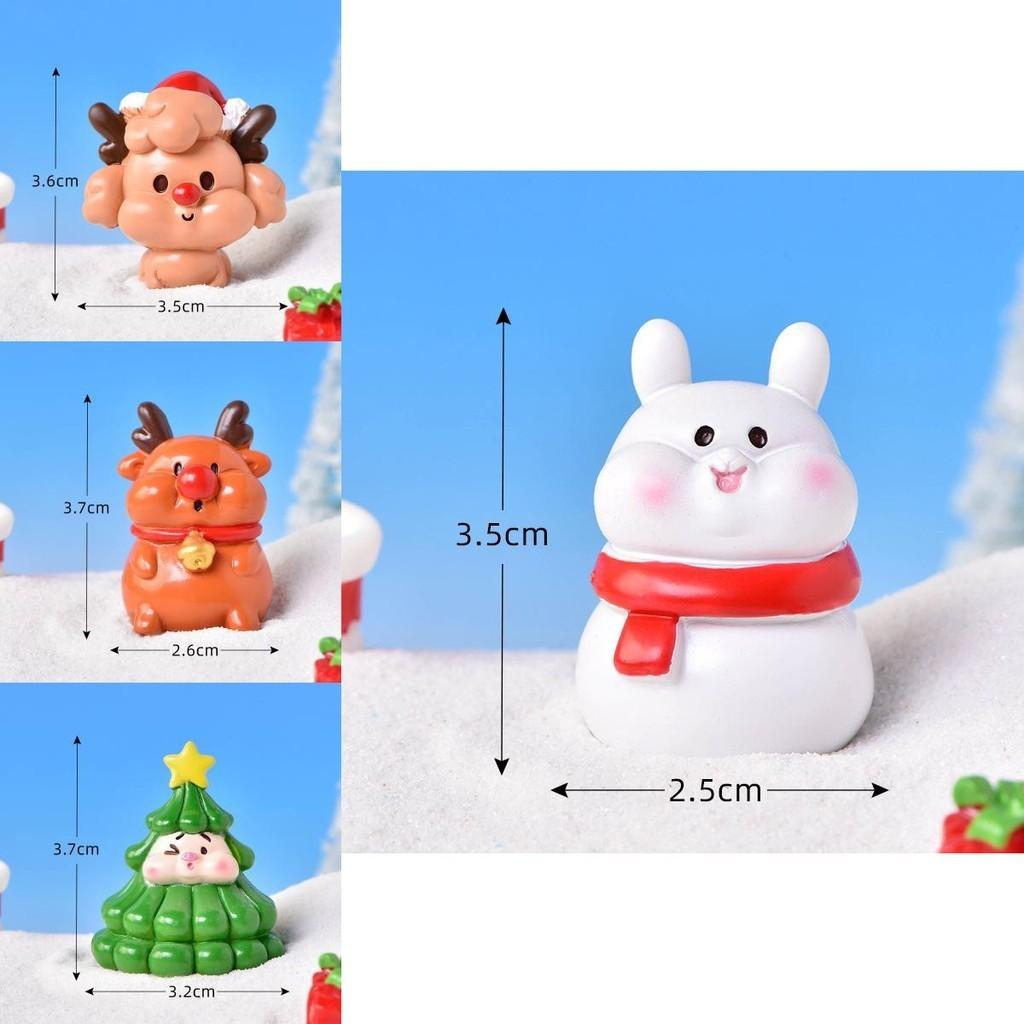 Cute Festive Resin Christmas Tree And Animal Figurines For Holiday Decor