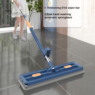 Veľký plochý mop so 6 podložkami z mikrovlákna Nerezová oceľ Ergonomický dizajn Škrabka s dlhou rukoväťou 360 rotačný podlahový mop