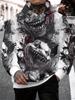 Men'S 3D Print Hoodie with Evil Fanged Clown Design, Classic from Streetwear Brands, Casual, Comfortable, And Versatile. Breathable Pullover Hoodie
