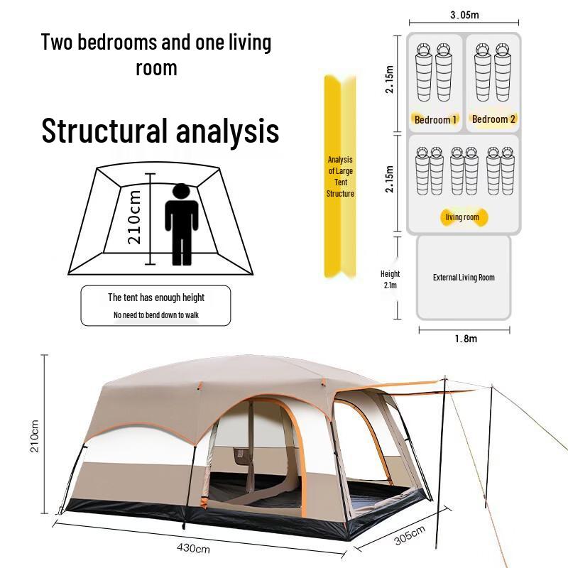 Yuzhan Large Outdoor 2-Room Tent