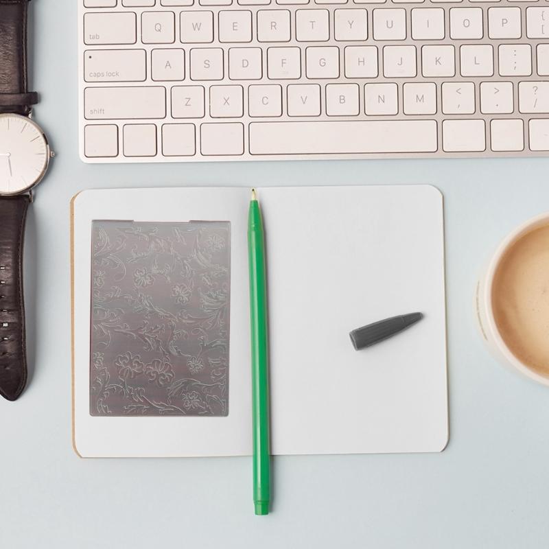 Plastic Embossing Cuts Rectangle Daisy Flower Script Die Stencils for DIY Crafts