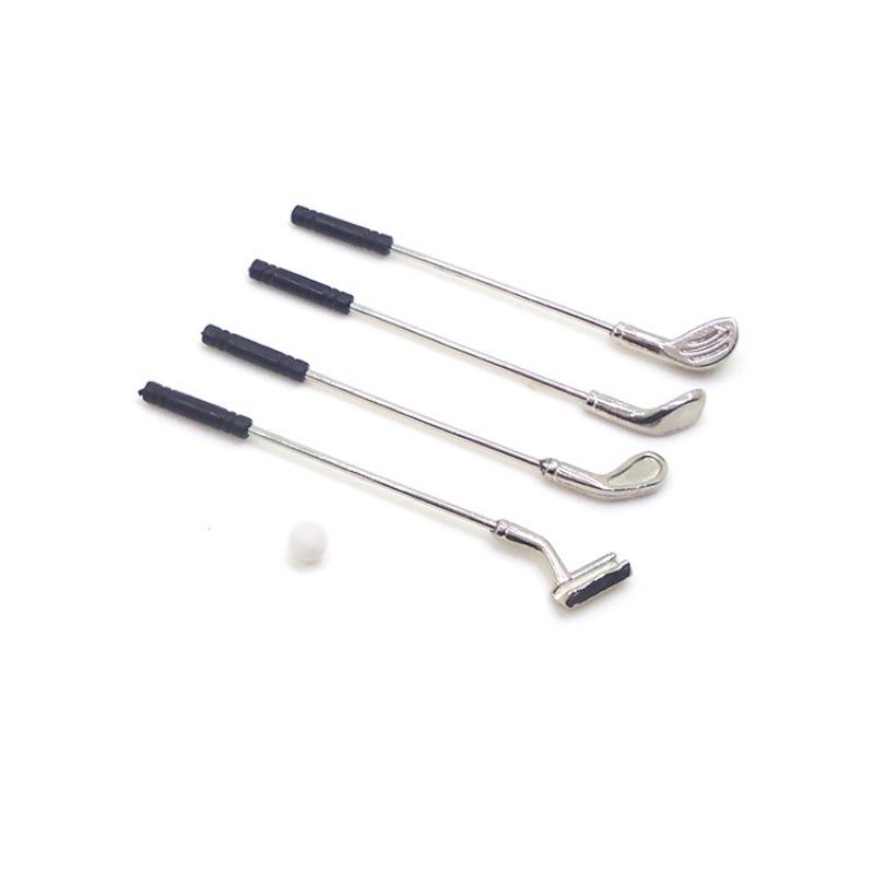 Set de Golf Miniatură pentru Casă de Păpuși Model Miniatură Club de Golf Mini Cluburi de Golf pentru Copii 1:12 Accesorii Mobilier Jucărie Păpușă