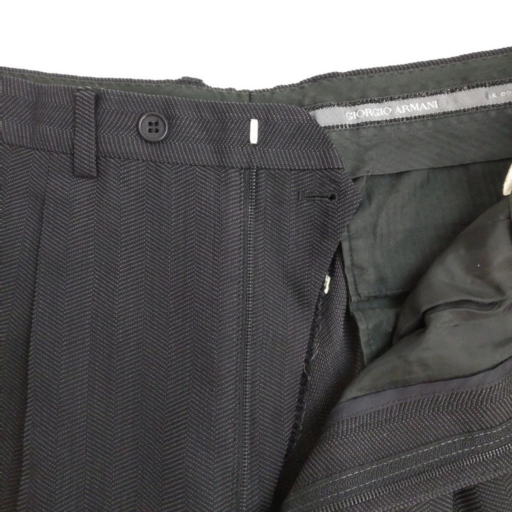Giorgio Armani Fall Winter Suit Set Men’s 50 L Black Gray Jacket Pants(USED)