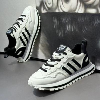 Men's Shoes Spring 25 New Leather Platform Shoes Men's Three-bar Casual Sports Dad Shoes Men's Trendy Shoes Men
