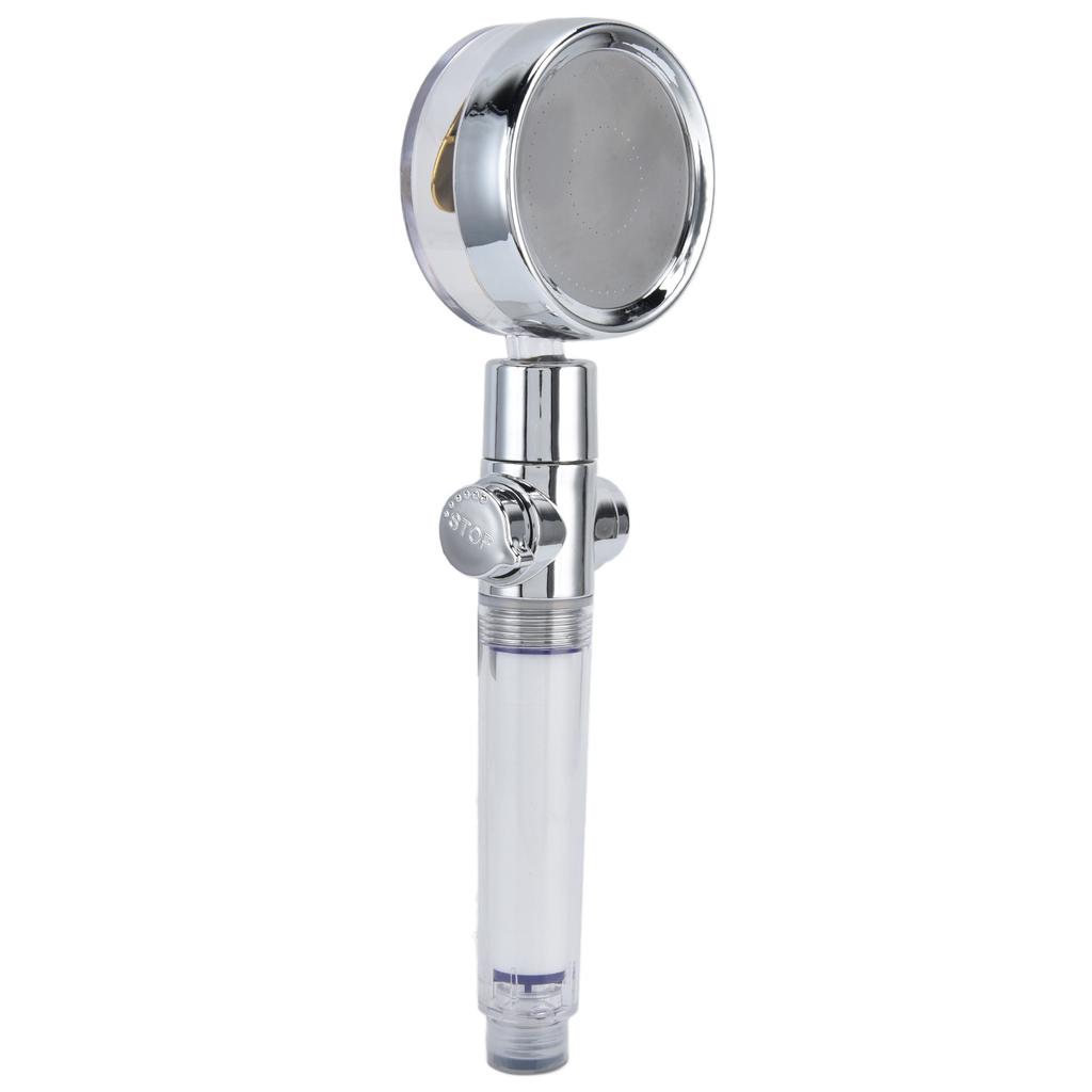 Turbodmychadlová sprchová hlavice Ruční poháněná vrtulí 360stupňová rotace Závit G1/2 Odnímatelná pro