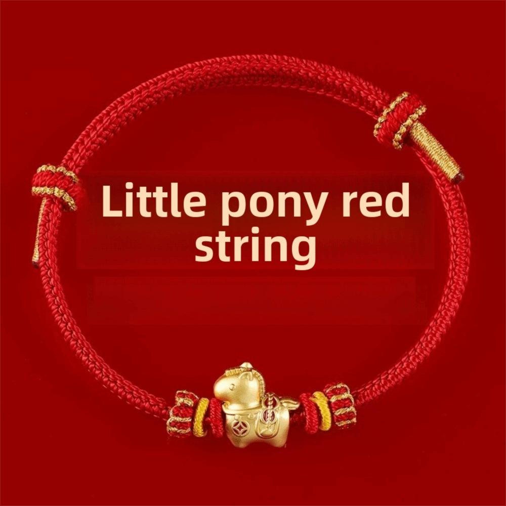 Chinese Style Lucky Pony Red Rope Hand-woven Fortune Bracelet  Lunar Year Celebration