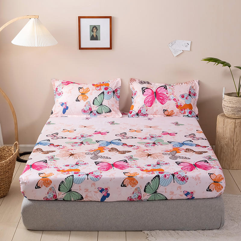 1pc Bed Sheet Single/Double/Queen/King Size Fitted Sheet On Rubber Band Twin Mattress Cover With Elastic(no Pillowcase)
