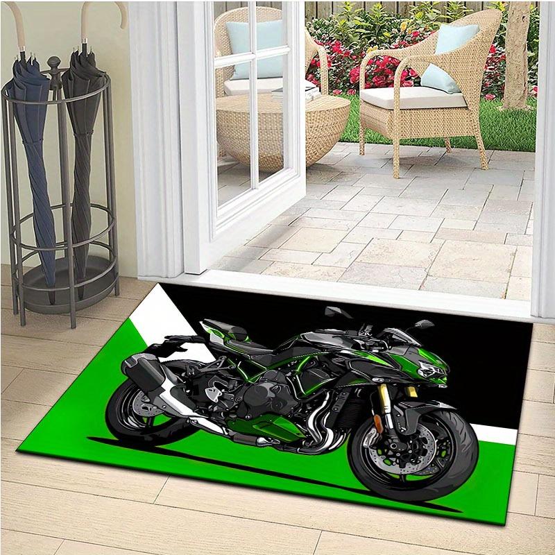 800 Grams Per Square Meter Crystal Velvet Home Camping Stylish And Trendy Motorcycle Carpet Doormat for Living Room,Bedroom,Kitchen,Bathroom