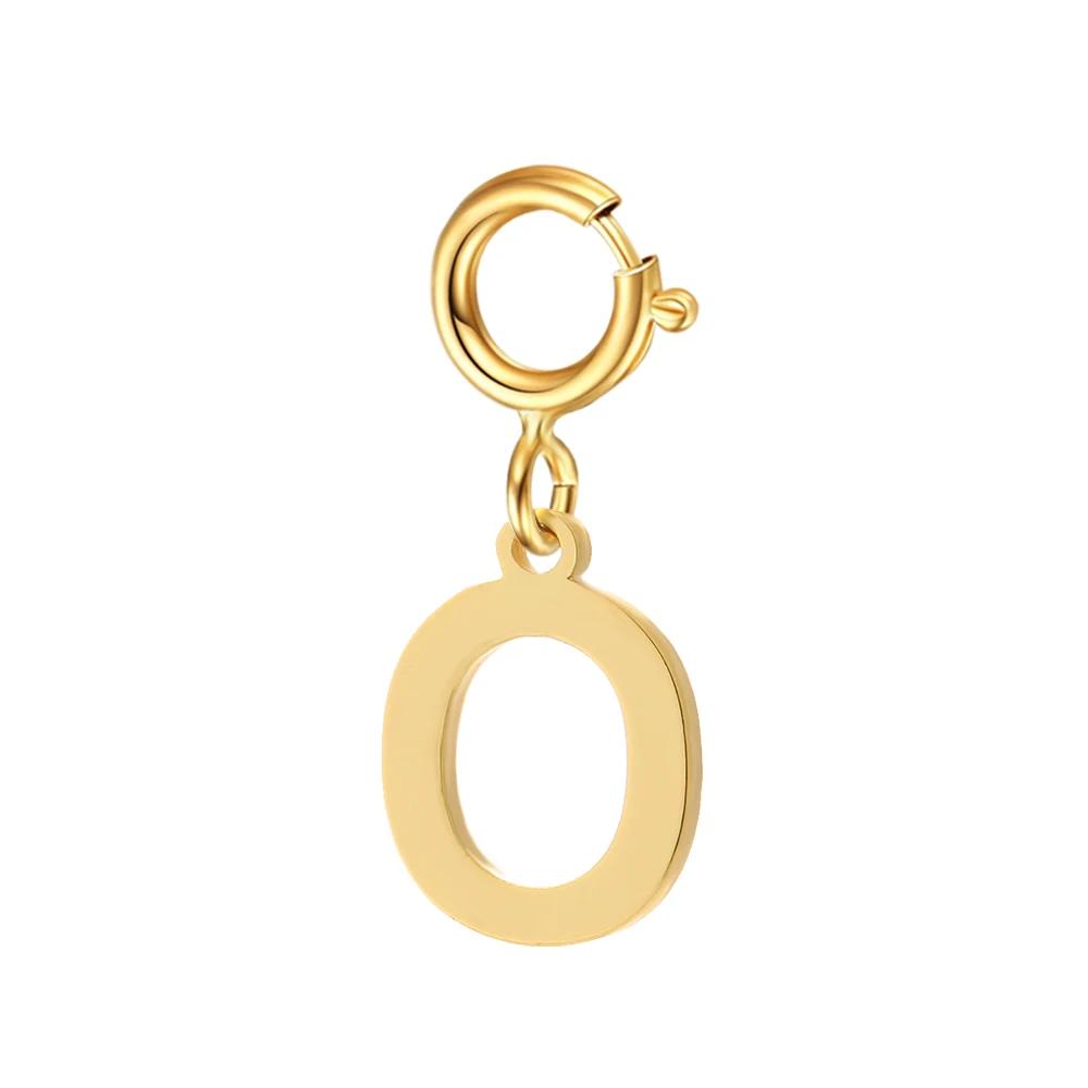 spring buckle Letter Charms Pendant initial charms pendant for Women Necklace earring Zircon keychain DIY accessories Wholesale