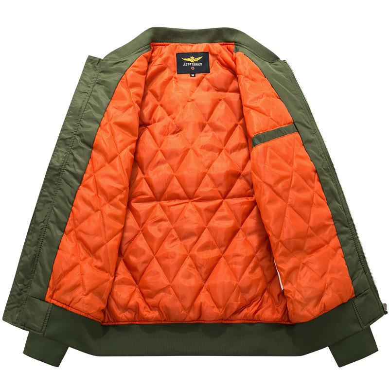 Giacca di Cotone Sportiva Casual da Uomo Yama Autunno e Inverno Taglie Forti Uomo Grasso Pilota Air Force One