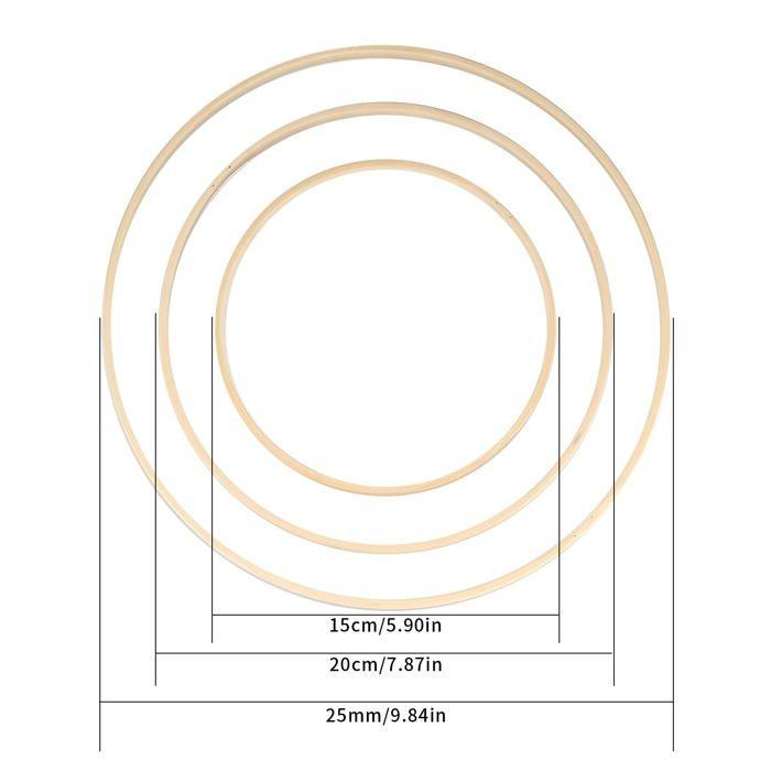 Attrape-rêves - bigemai - Modèle 12 - 12 anneaux en bambou - 15/20/25 cm - Idéal pour DIY