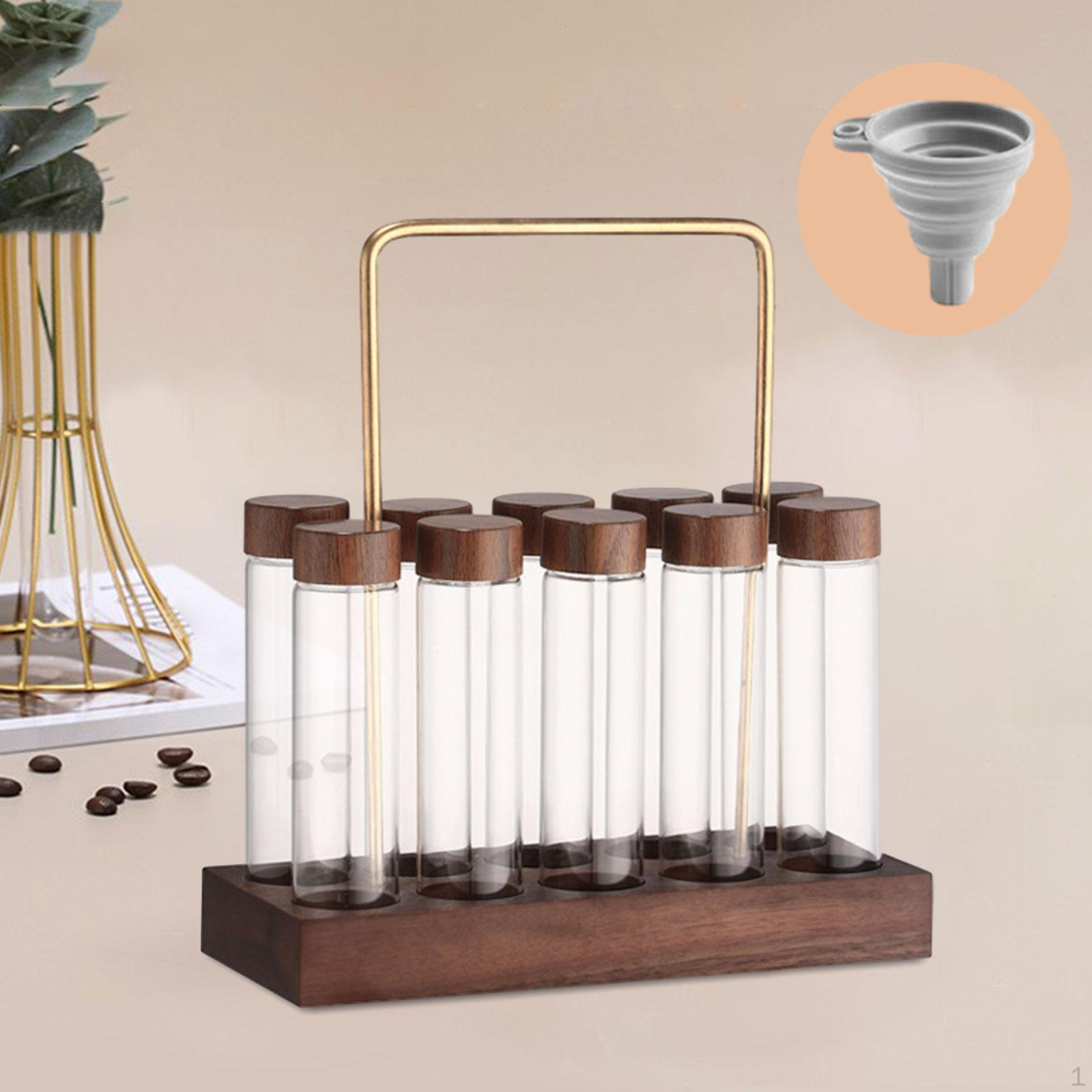 

Пробирки для хранения кофейных зерен на одну дозу, погреба с деревянной подставкой, стеклянные флаконы